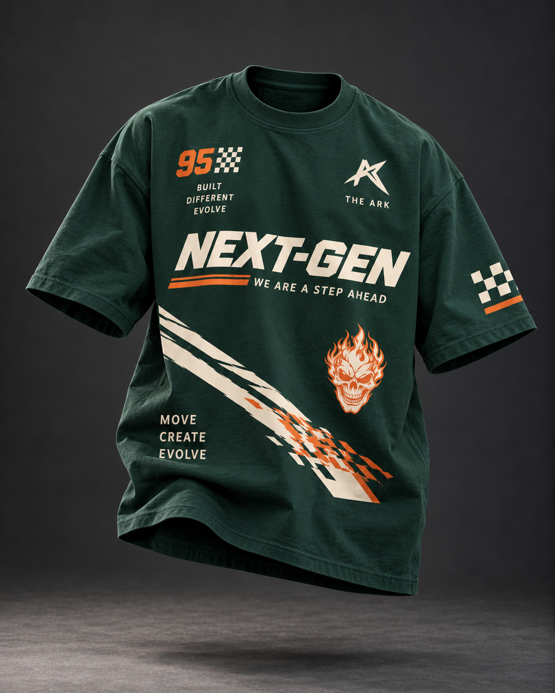 NEXT-GEN Racing Oversized Tee | Bottle Green