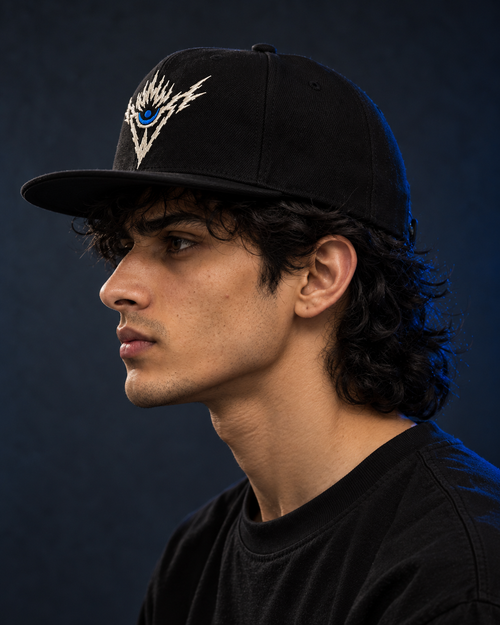 Brand of Aura Snapback Cap – Black | Embroidered